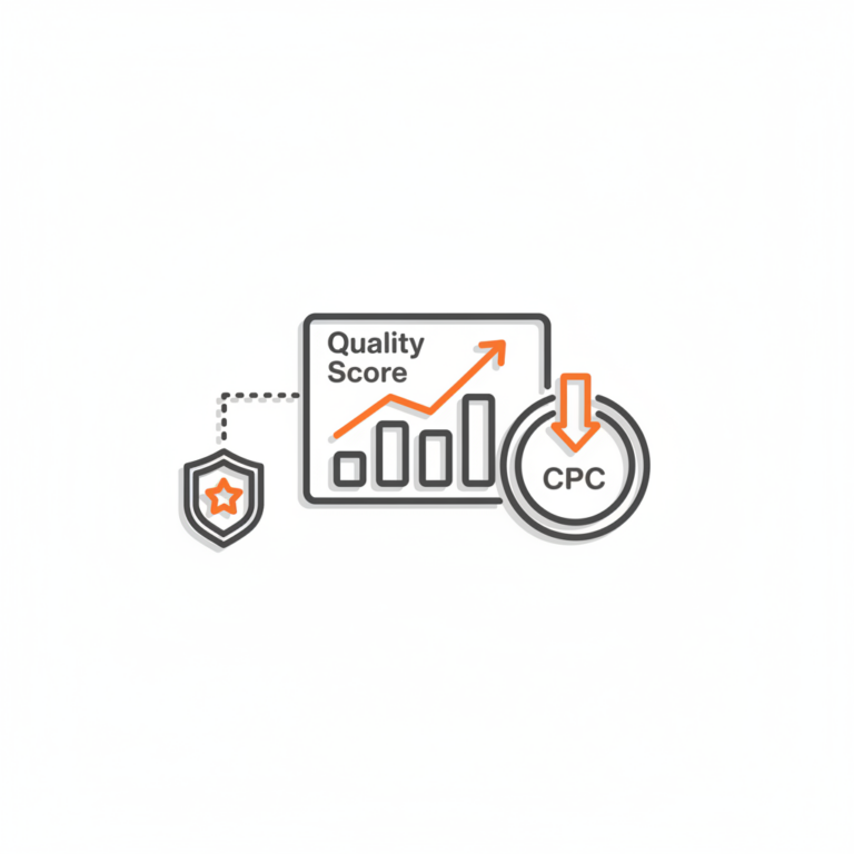 Audyt i optymalizacja konta Google Ads &raquo; Wynik Jakości (Quality Score): Jak obniżyć CPC o 50% poprawiając jeden wskaźnik?
